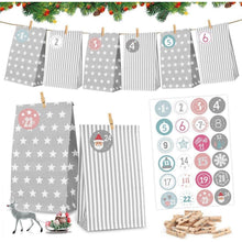 Adventskalender zum Befüllen 24er Set Grau mit