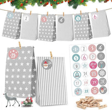 Adventskalender zum Basteln Tüten Grau 24 DIY Weihnachtskalender