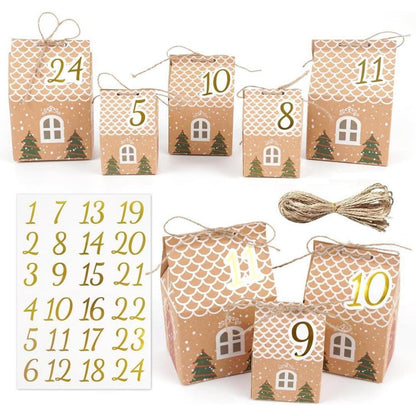 Adventskalender Häuser DIY zum Befüllen, 24 Boxen 3