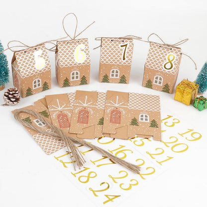Adventskalender Häuser DIY zum Befüllen, 24 Boxen 3