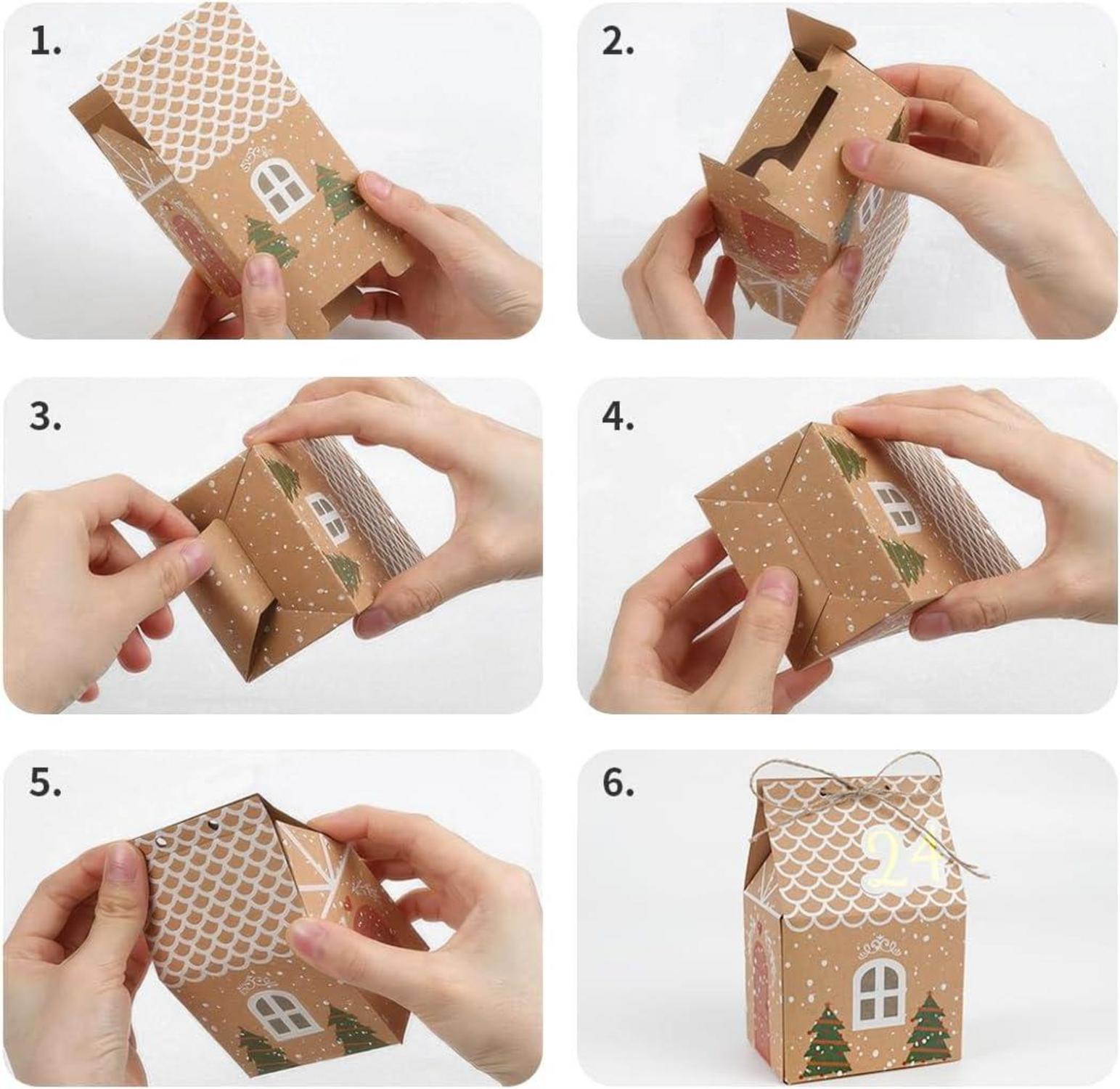 Adventskalender zum Befüllen Boxen mit Zahlenaufklebern DIY