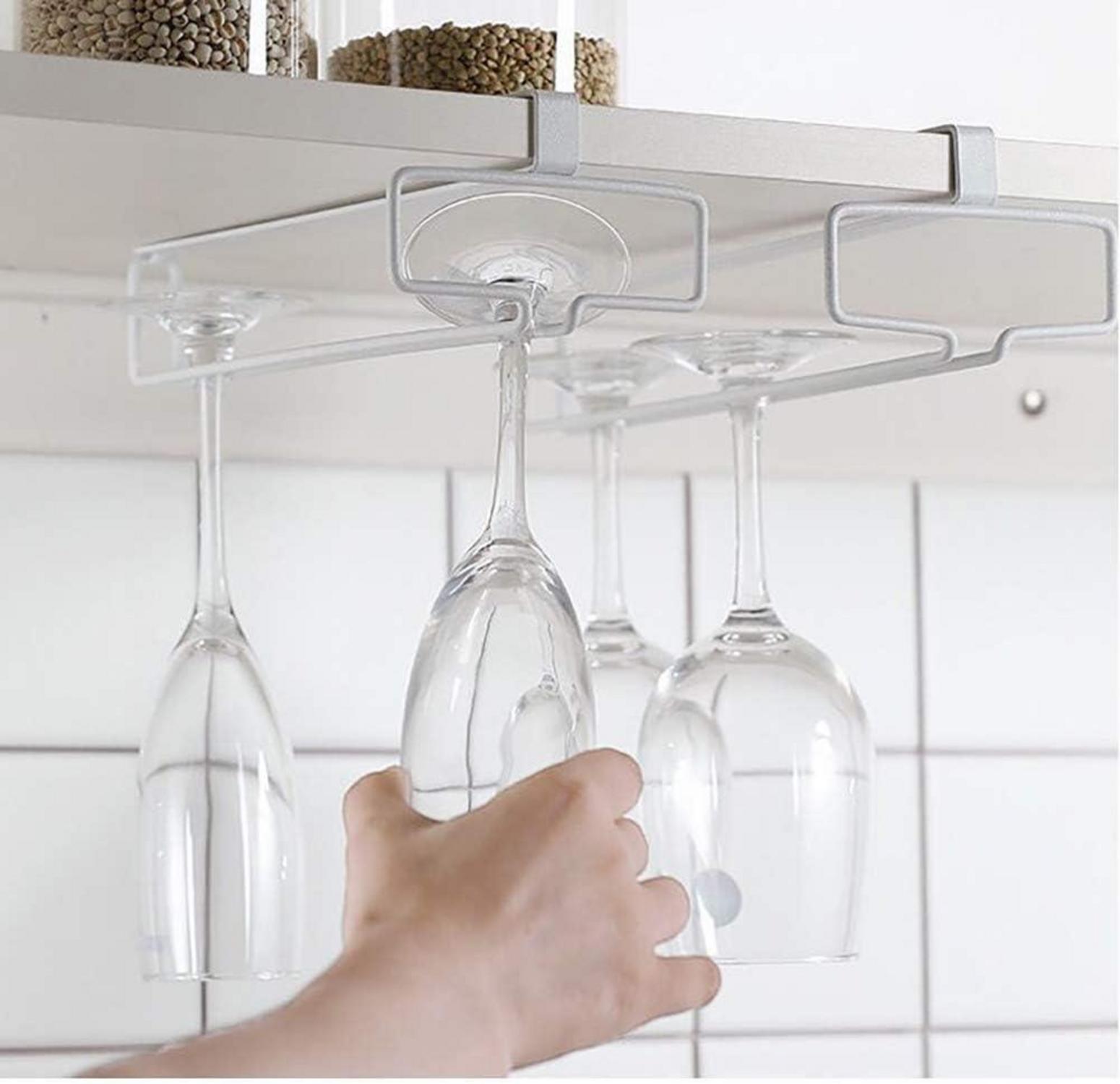 Weinglashalter Metall Gläserhalter Schrank Aufhängen bis zu 4 Gläser (2er