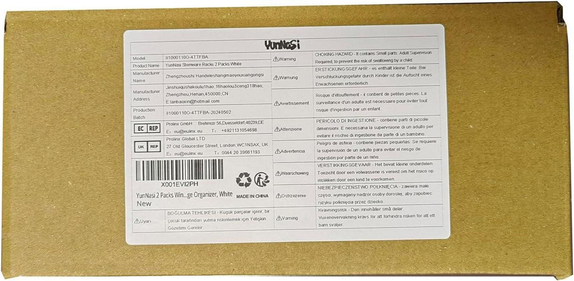 YunNasi Weinglashalter aus Metall für 4 Gläser, 2er Pack