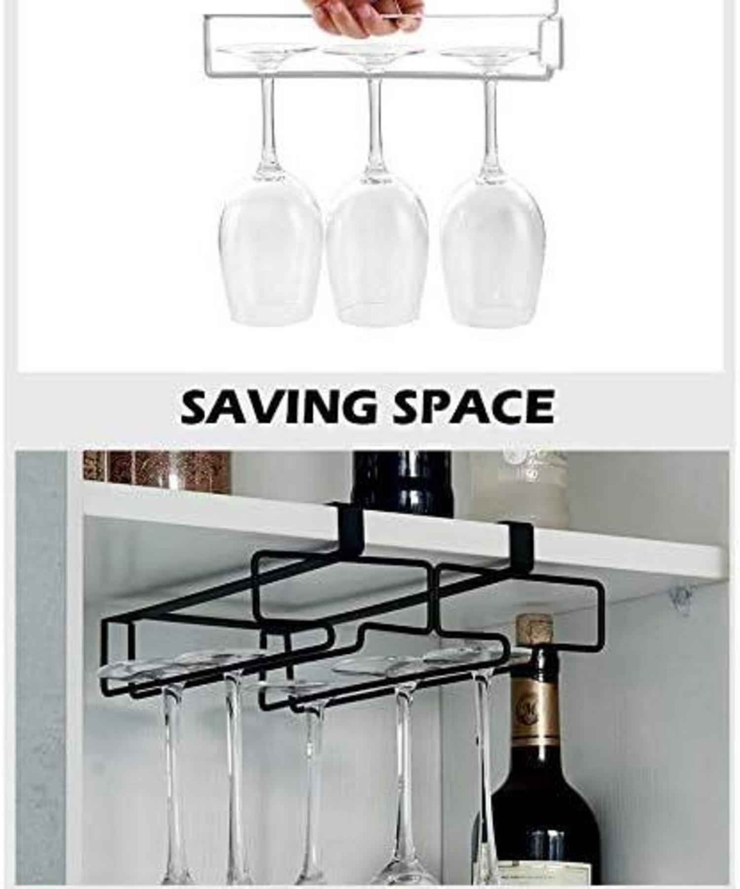 Weinglashalter aus Metall Gläserschiene Halter für Weingläser 2er Pack