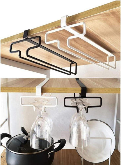 Weinglashalter Metall Gläserhalter für Schrank Aufhängen bis zu 4 Gläser 2er