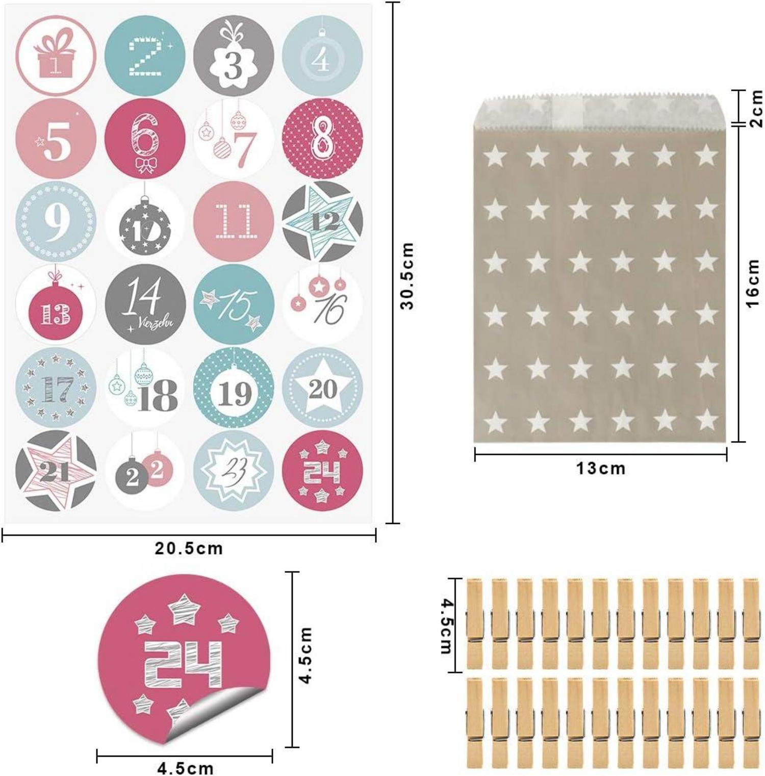 Adventskalender Geschenksäckchen Weihnachten DIY Bastelset