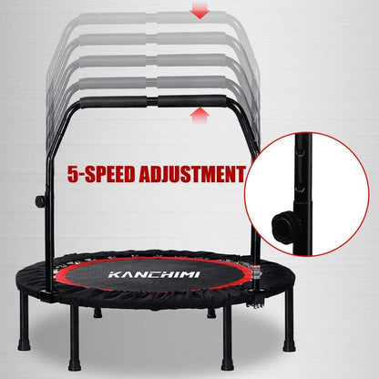 Faltbares Fitness Trampolin mit Griff – 101 cm, Schwarz