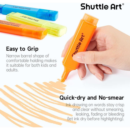 Textmarker Set 8 Farben Meißelspitze schnelltrocknend