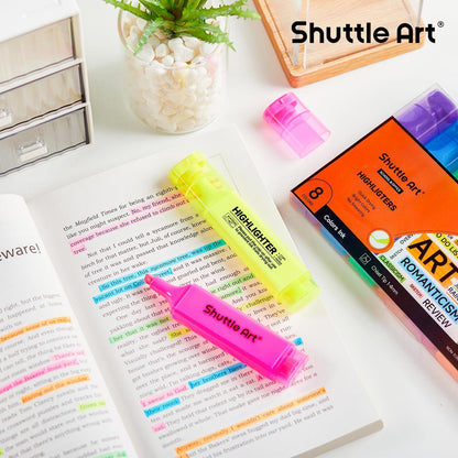 8-Farben Textmarker Shuttle Art Meißelspitze schnell trocknend fluoreszierend