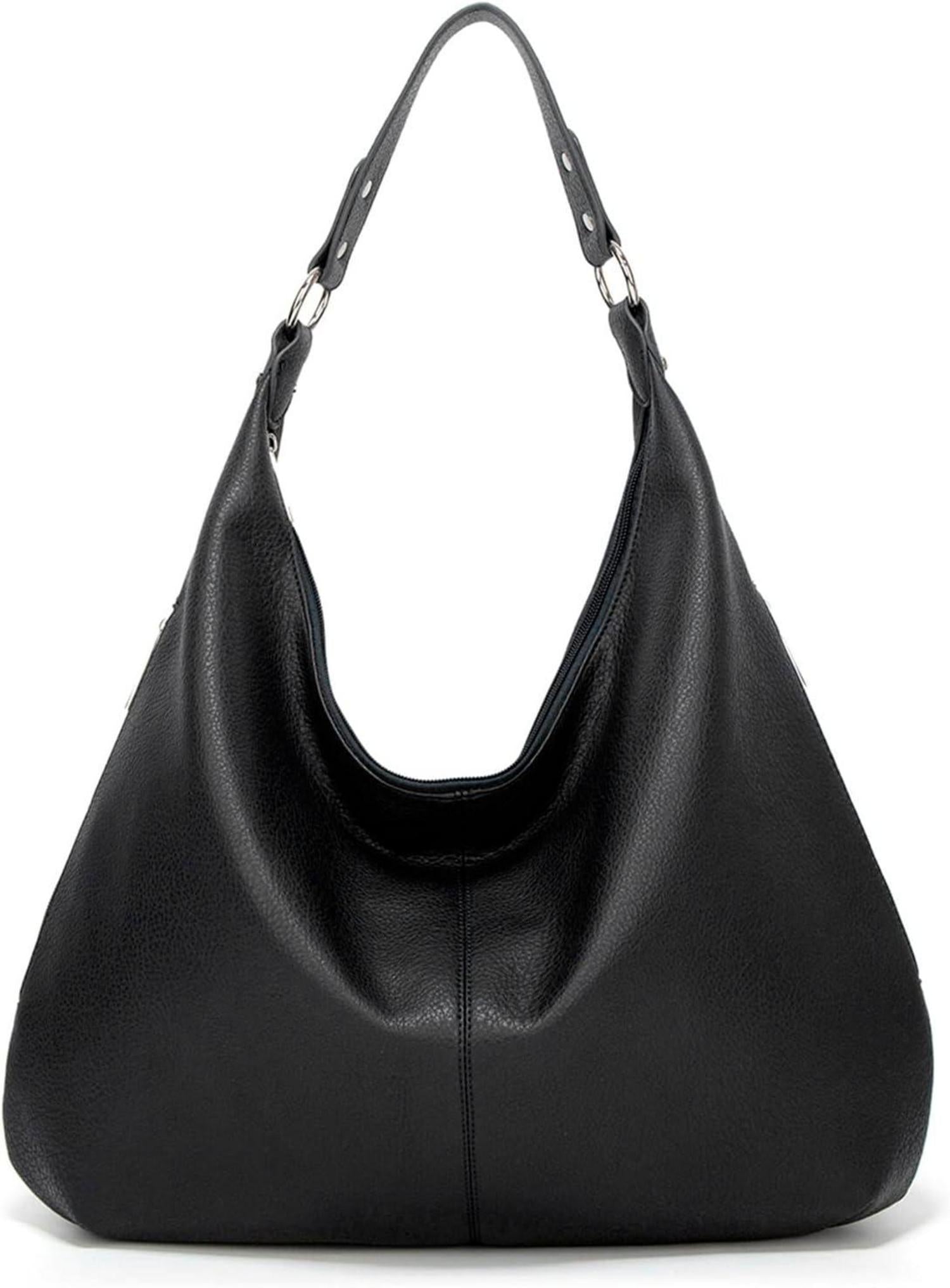 Große Damen Vintage PU Leder Hobo Umhängetasche Zipper