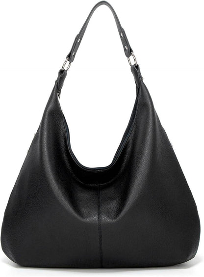 Große Damen Vintage PU Leder Hobo Umhängetasche Zipper