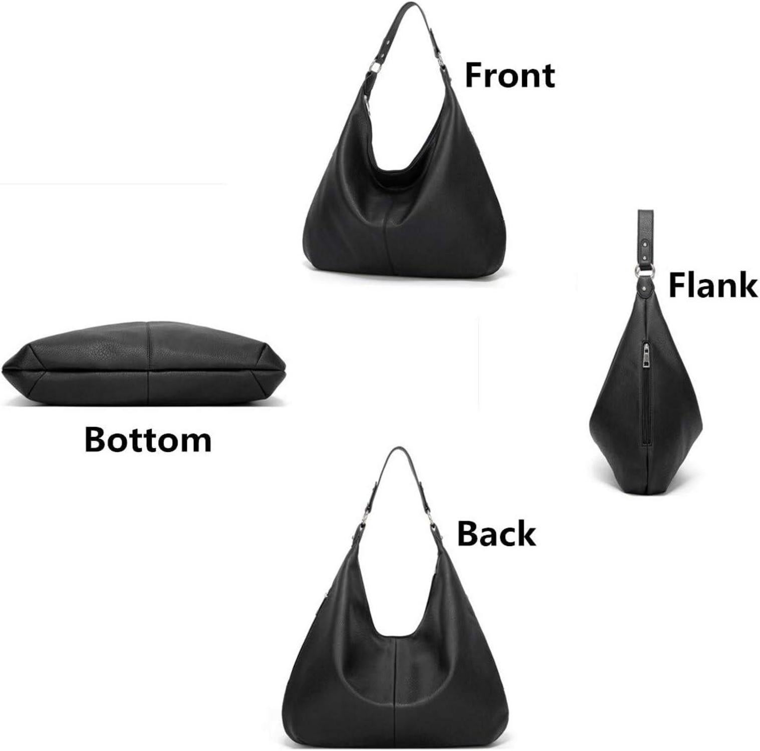 Große Damen Vintage PU Leder Hobo Umhängetasche Zipper