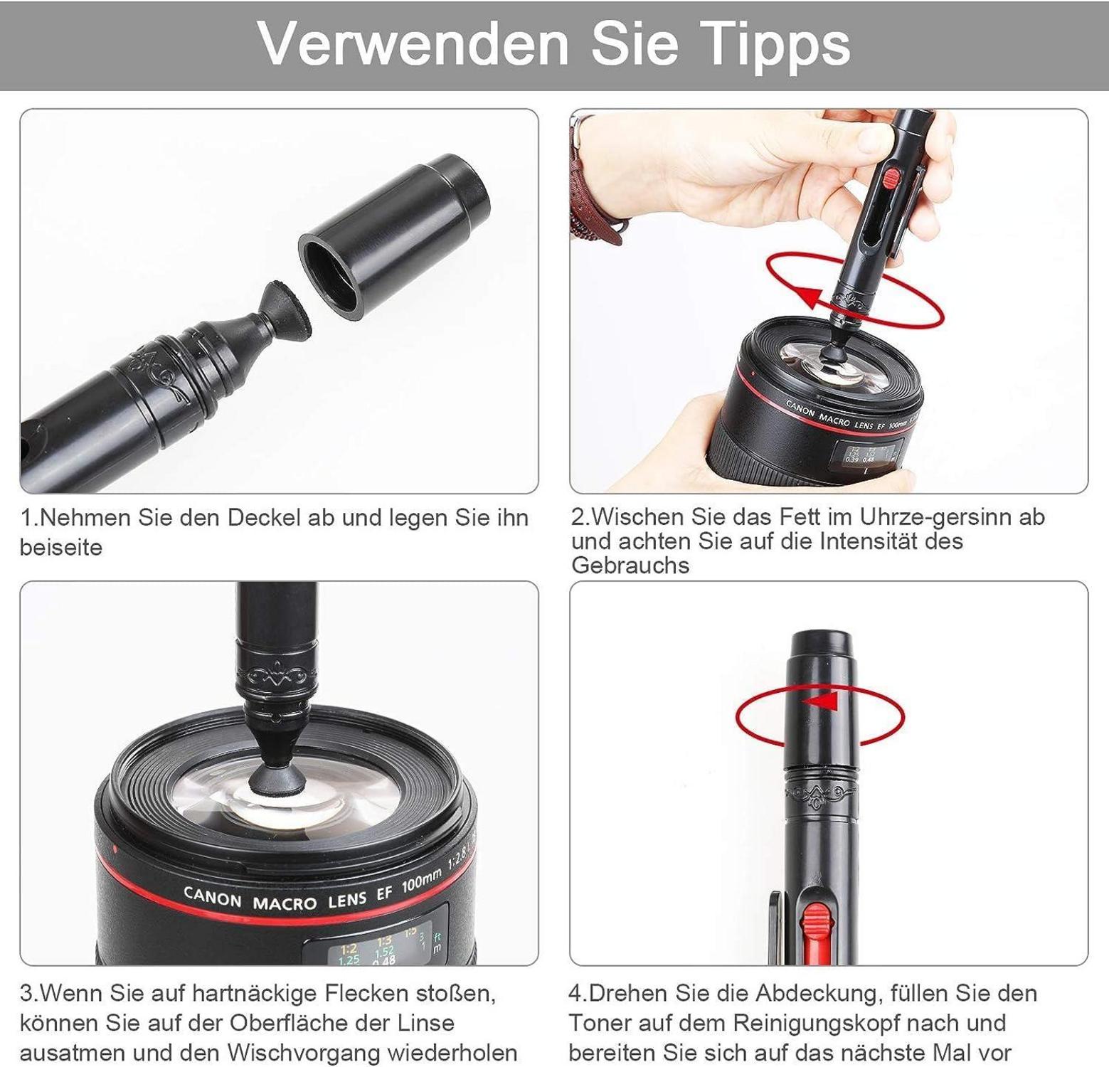 Kamera Reinigungsset 18-teilig für DSLR Objektive Handys - Raketengebläse Lenspen Reinigungsbürste