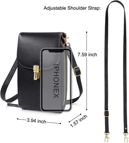 Damen Echtes Leder Umhängetasche Schultertasche Crossbody Schwarz