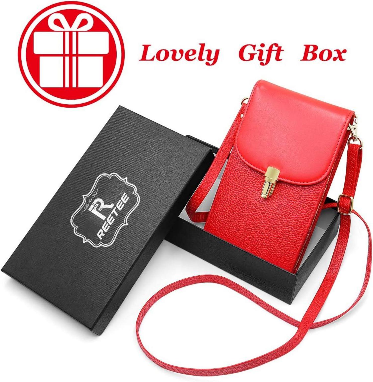 Damen Umhängetasche Echtes Leder Schultertasche Crossbody Rot