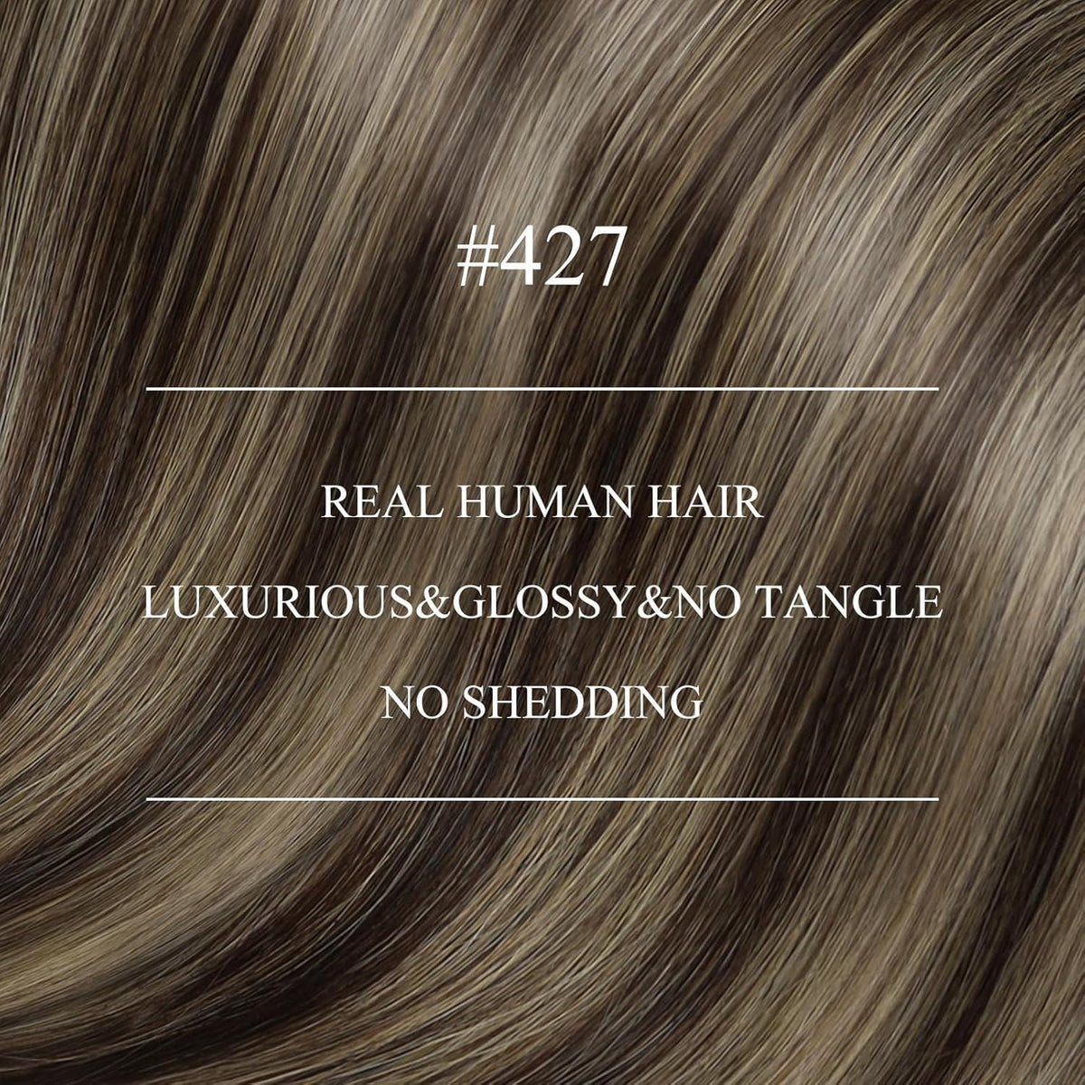 Echthaar Haarverlängerung Dunkelbraun mit Karamellblond, 55 cm