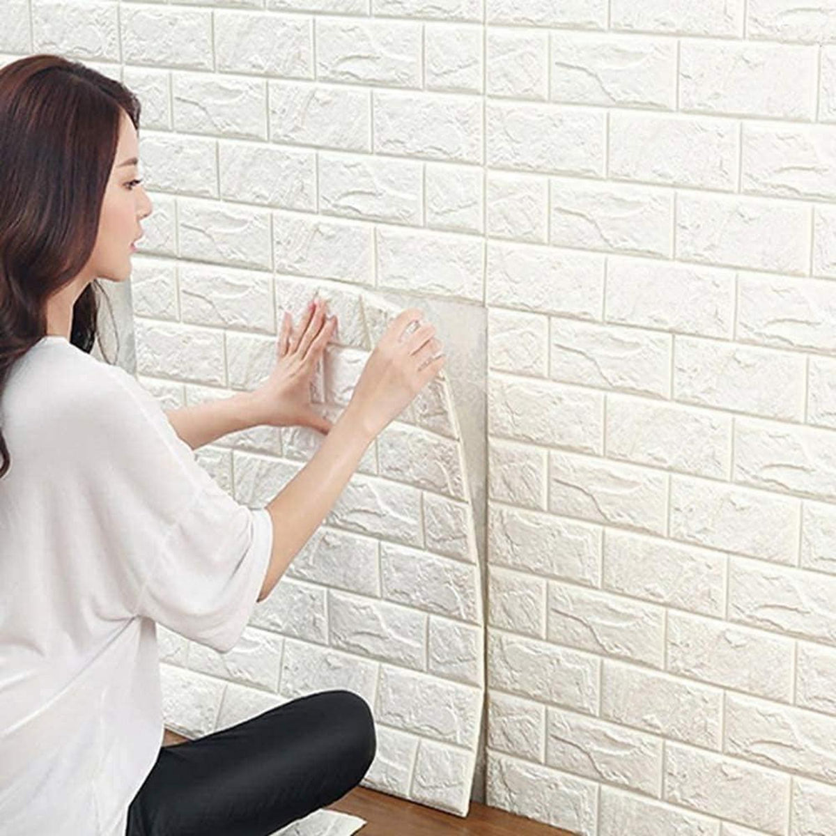 3D Wandpaneele Selbstklebend Ziegel Steinoptik Wandtapete Schaumstoff