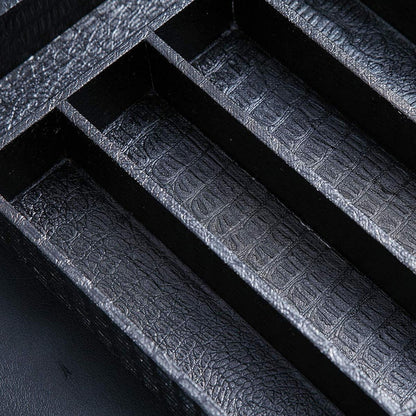 Besteckkasten aus schwarzem Leder für Schubladen - BPA-frei