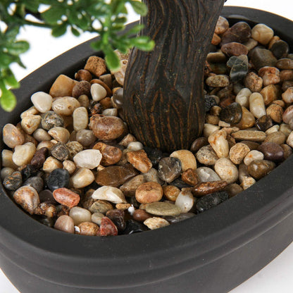 Kunstbonsai Zeder Kiefer Podocarpus Schwarz Keramikübertopf