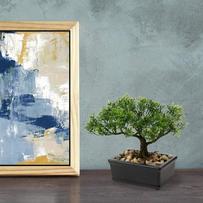 Kunstbonsai Podocarpus Zeder Künstliche Pflanze 18x16 cm