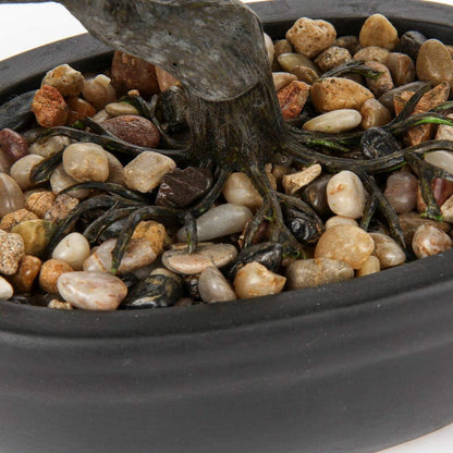 Kunstbonsai Zeder Künstliche Pflanze Keramik-Übertopf Schwarz