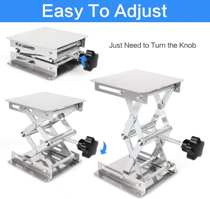 Labor Hebebühne Edelstahl 100x100mm Hubtisch 10kg Tragkraft