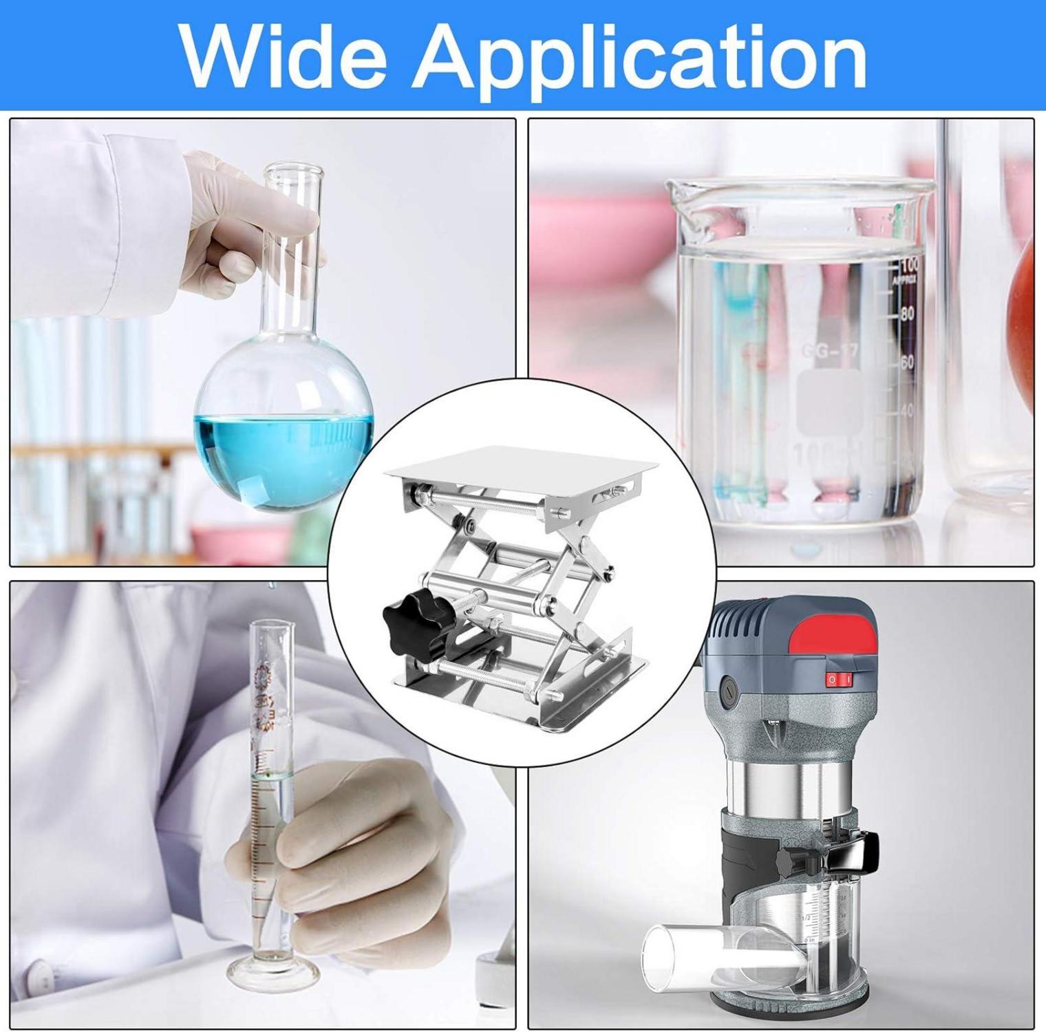 Labor Hebebühne Edelstahl 100x100mm Wissenschaft Scientific Lab Jack 10kg