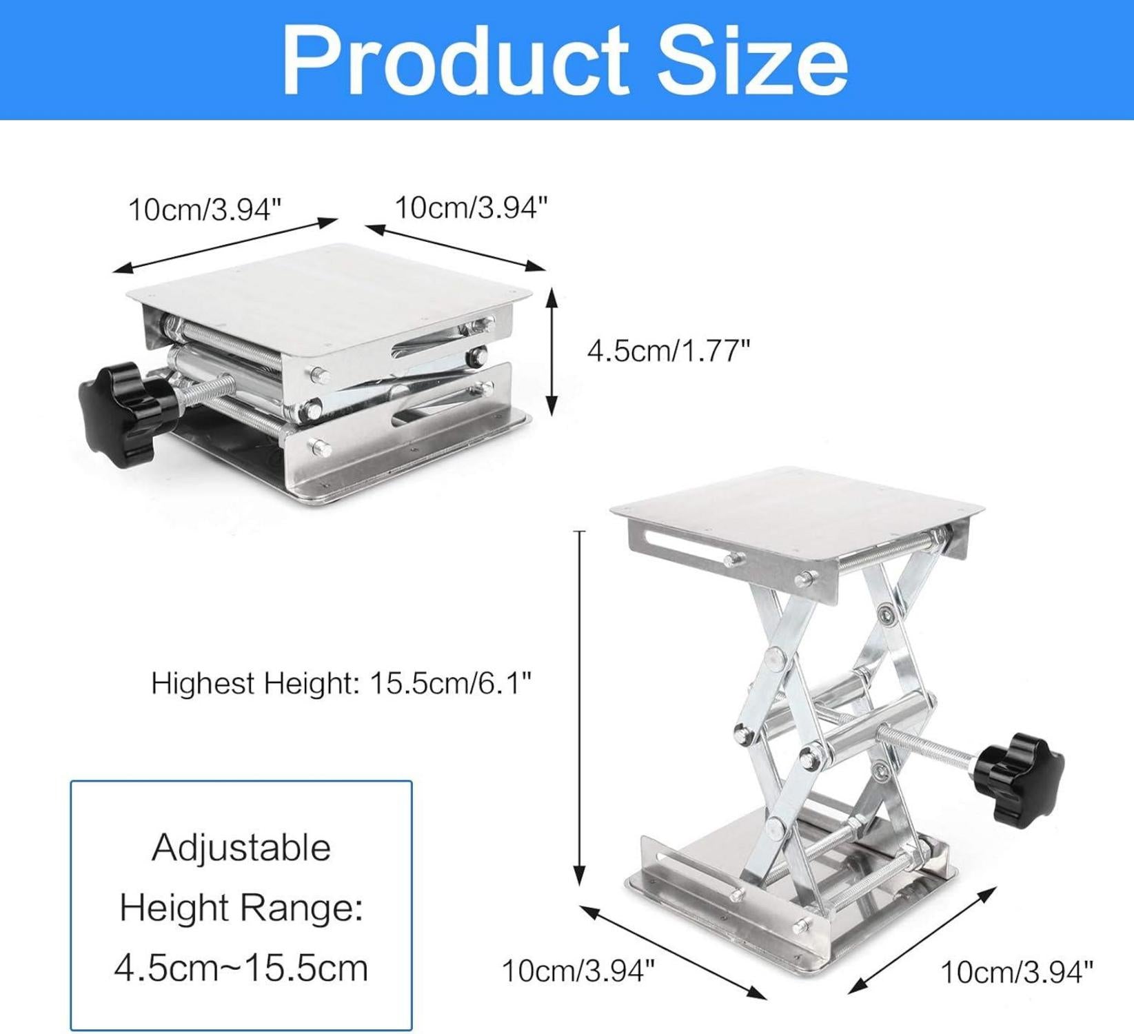 Labor Hebebühne Edelstahl 100x100mm Wissenschaftliches Scientific Jack
