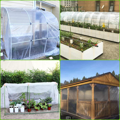 2x10m Transparente Polyethylenfolie für Gewächshaus & Garten - Extra Dick