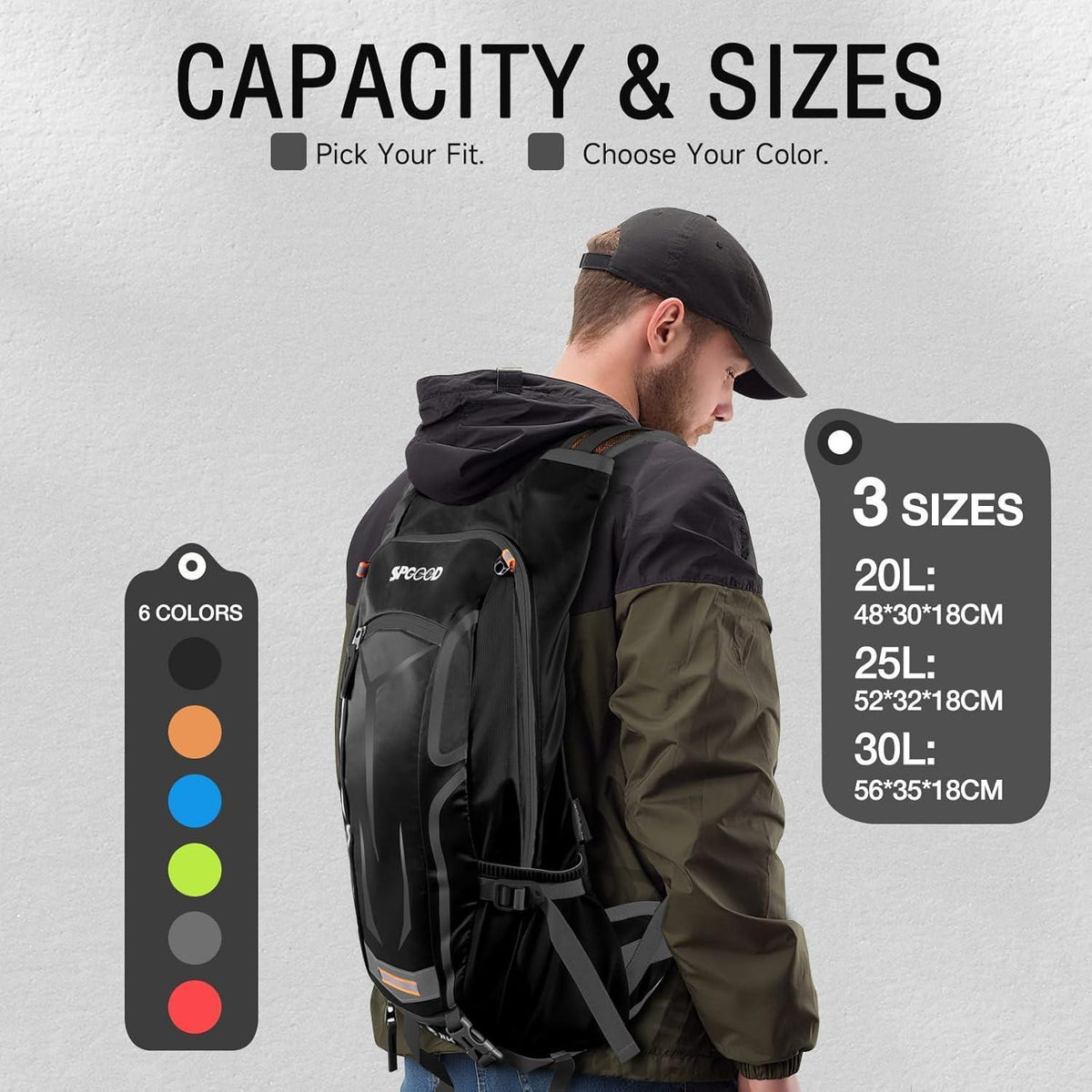 Fahrradrucksack 20-30L wasserdicht ultraleicht mit Regenschutz