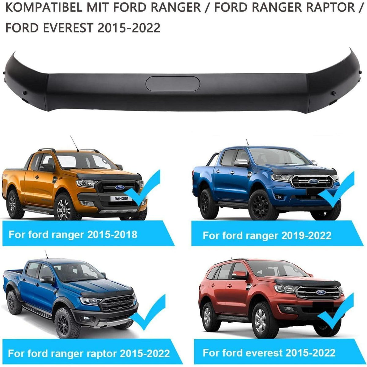 Motorhaube Deflektor Ford Ranger Wildtrak 2016-2022 Steinschlagschutz