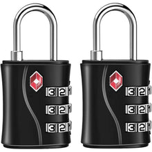 TSA Kofferschlösser Zahlencode 3-stellig Spind Schwarz 2