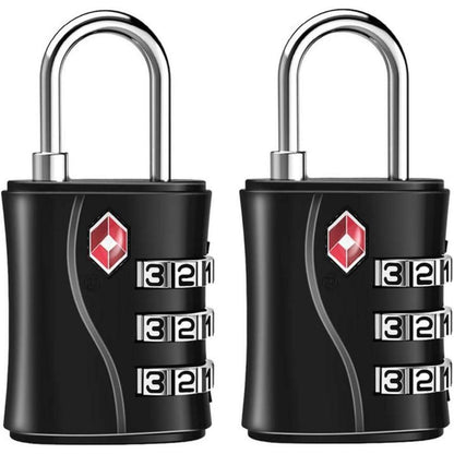 TSA Kofferschlösser Zahlencode 3-stellig Spind Schwarz 2