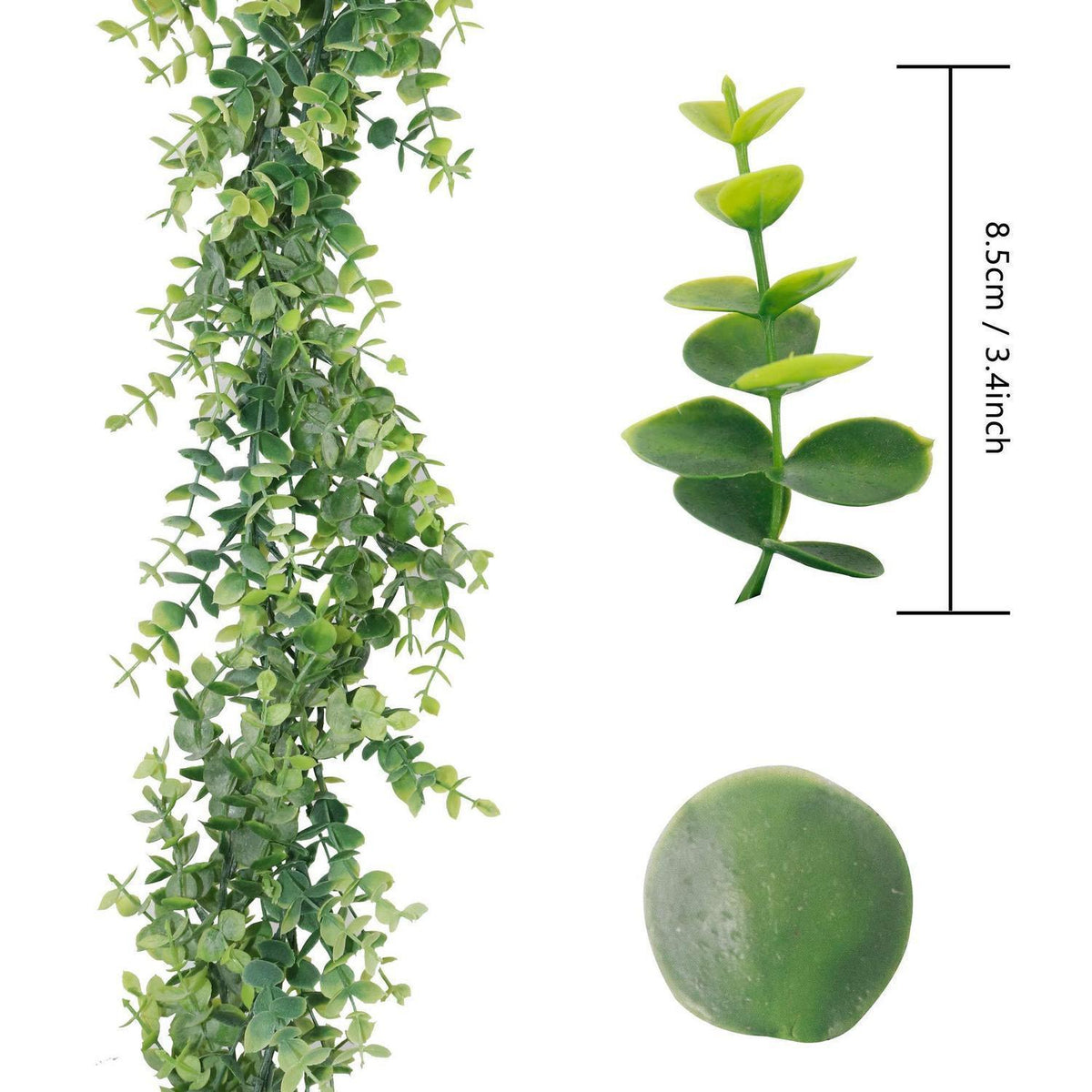 Eukalyptus Girlande 2er Set | Künstliche Pflanzen Deko 2x1,8m