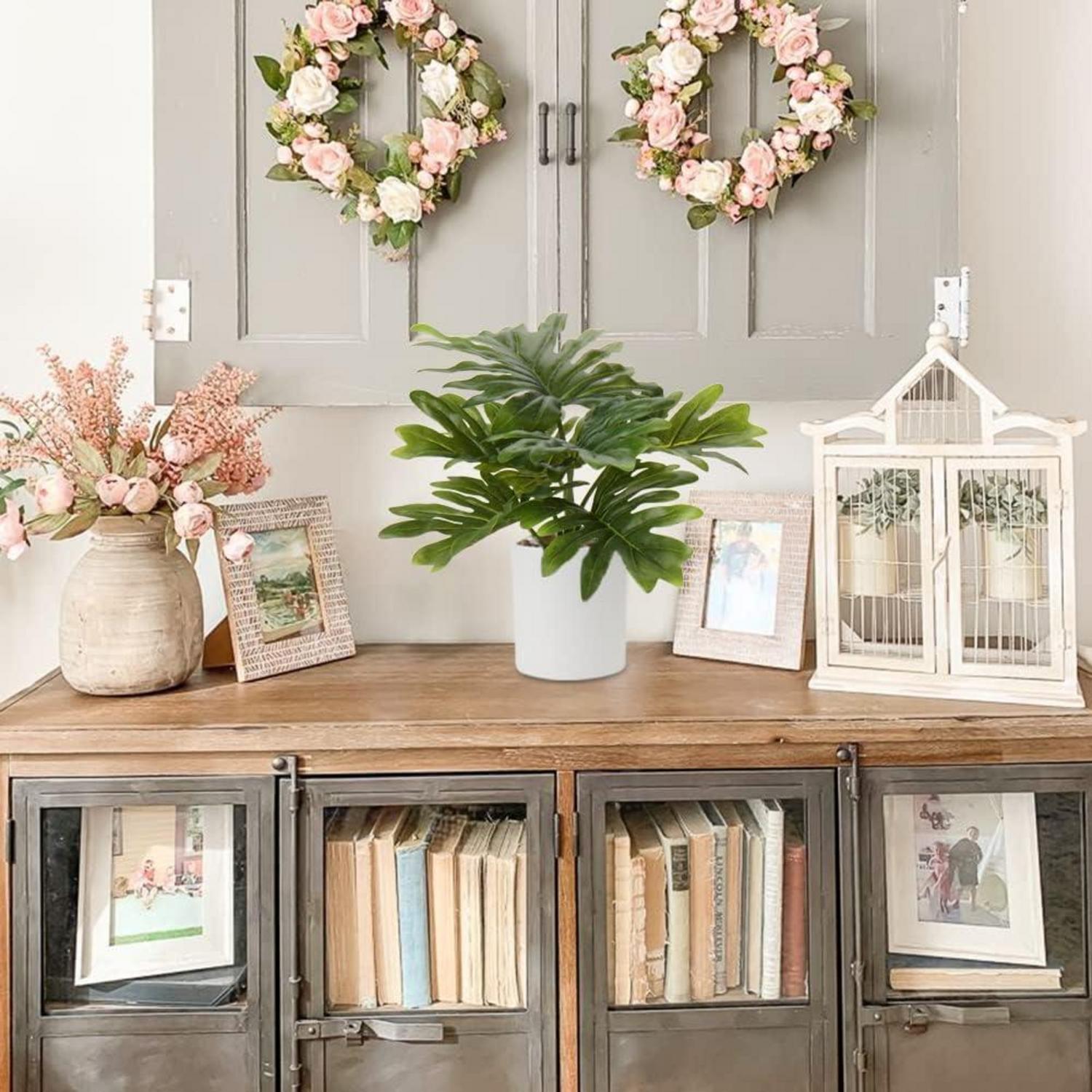 Künstliche Monstera Kunstpflanze Tropische Zimmerpflanze im Topf