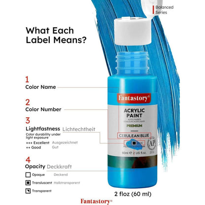 Fantastory Acrylfarben Set 24 Farben 60ml Premium