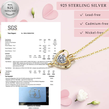 Silber Herz Kette Damen "I Love You" Gravur mit Geburtsstein