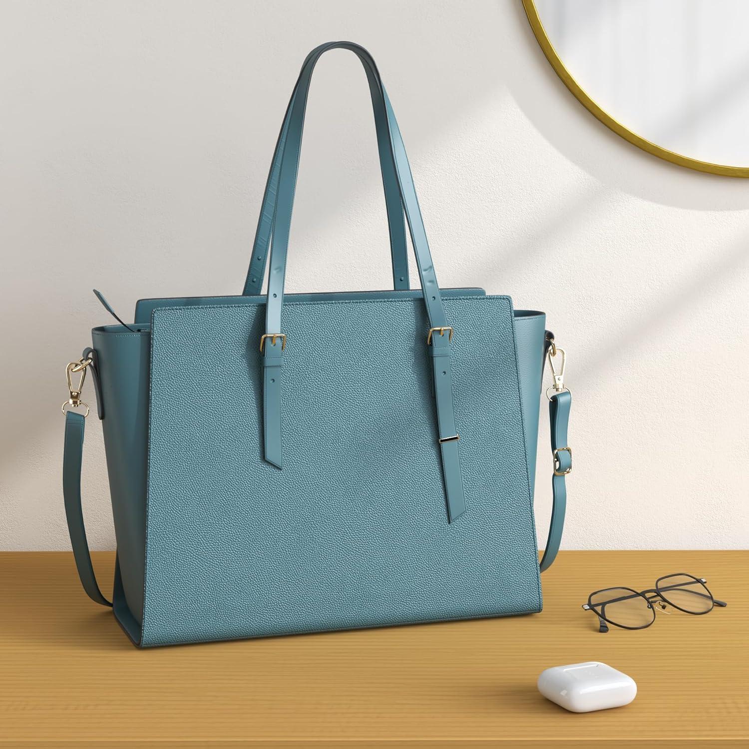 Handtasche Damen Schwarz Große Laptop Umhängetasche Elegant