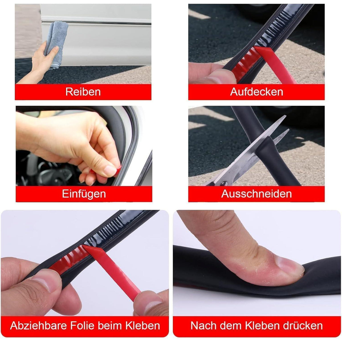 Universal Autotür Dichtung 12m - Tür- & Fensterdichtung Schwarz