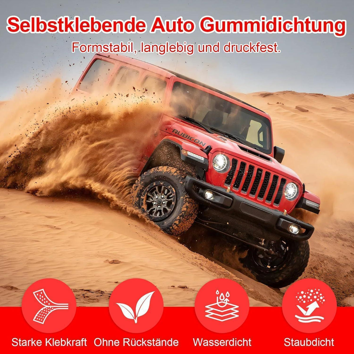 Autotür Dichtung Gummi D-Form 6m – Kantenschutz & Schallschutz