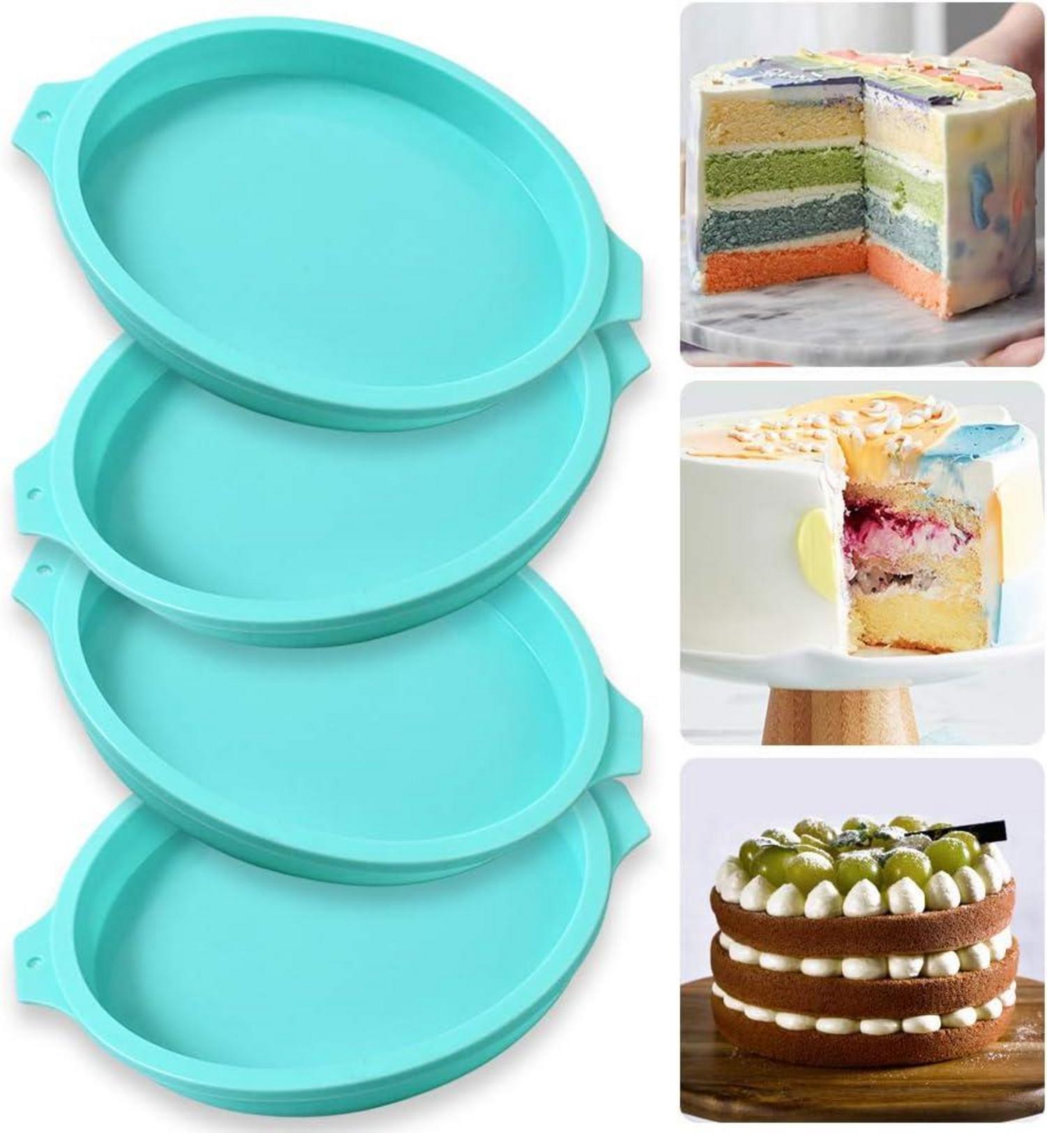 Silikon Runde Kuchenform 4er Pack Kuchen Harz Seife 8 Zoll