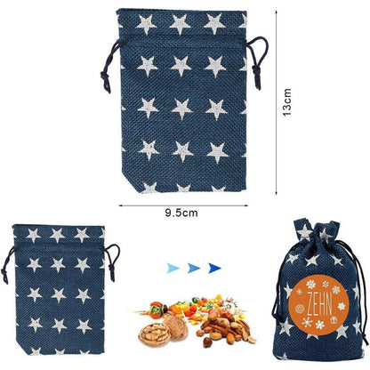 Adventskalender zum Befüllen Stoff Set 24 Säckchen Zahlen