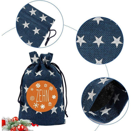 Adventskalender zum Befüllen Stoff Set 24 Säckchen Zahlen