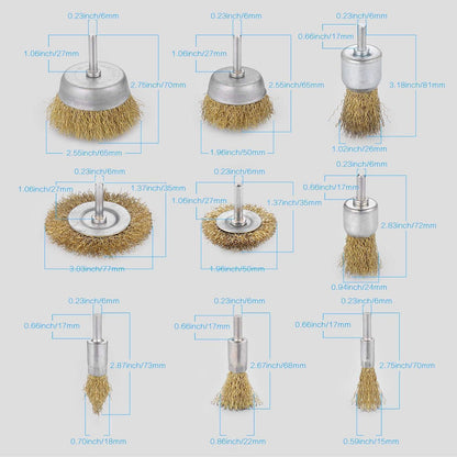 Drahtbürsten Set Edelstahl Bohrmaschine 9-teilig für