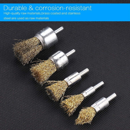 Drahtbürsten Set Edelstahl Bohrmaschine 9-teilig für