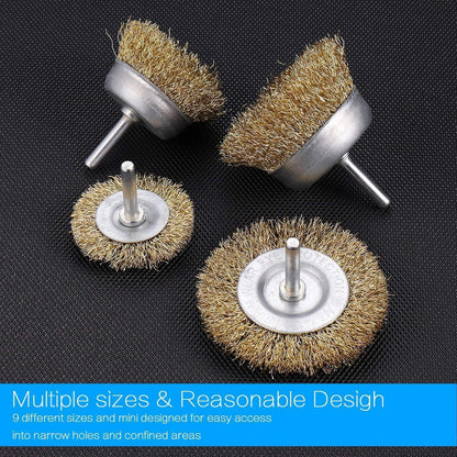 Drahtbürsten Set Edelstahl Bohrmaschine 9-teilig für