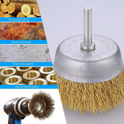 Drahtbürsten Set Edelstahl Bohrmaschine 9-teilig für