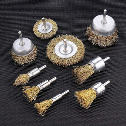 Drahtbürsten Set Edelstahl Bohrmaschine 9-teilig für