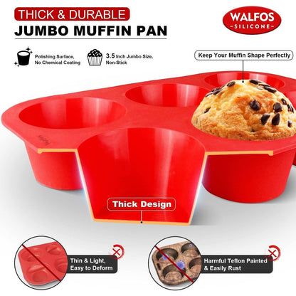 Jumbo Muffinform Set, 2x 6er-Pack, Antihaft-Silikon, BPA-frei