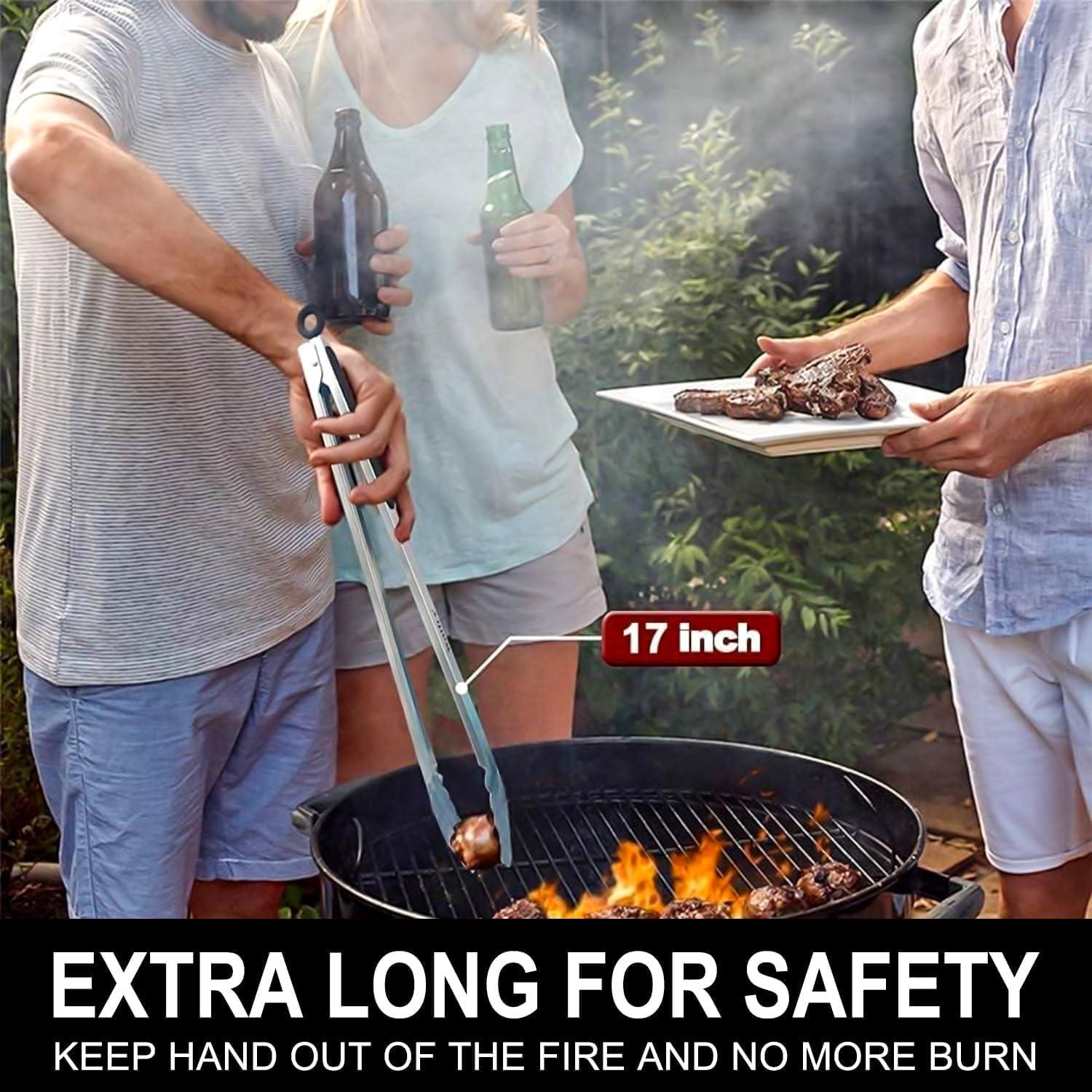 Walfos Küchenzange 43cm Grillzange Premium-Edelstahl hitzebeständiger Griff